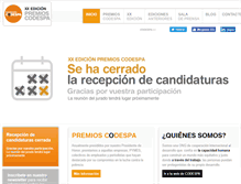 Tablet Screenshot of premioscodespa.com